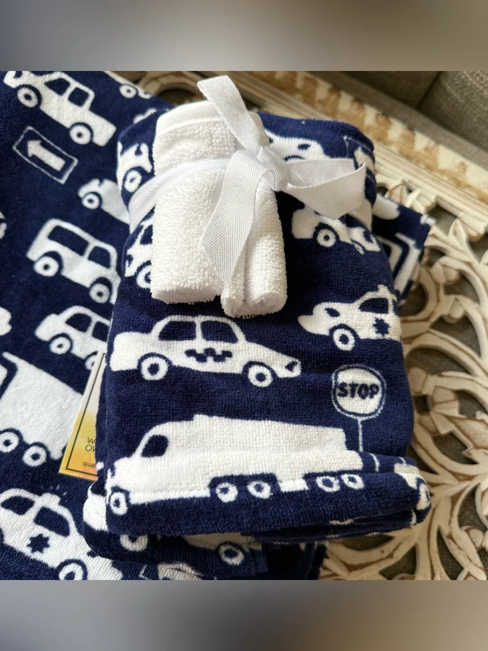 Deborah Connolly Police Cars Trucks Cars Bath Hand Washcloth Towels NEW